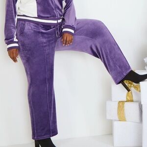 ASHLEY STEWART PETUNIA PLUS SIZE VELOUR PANTS NWT SIZE 18/20